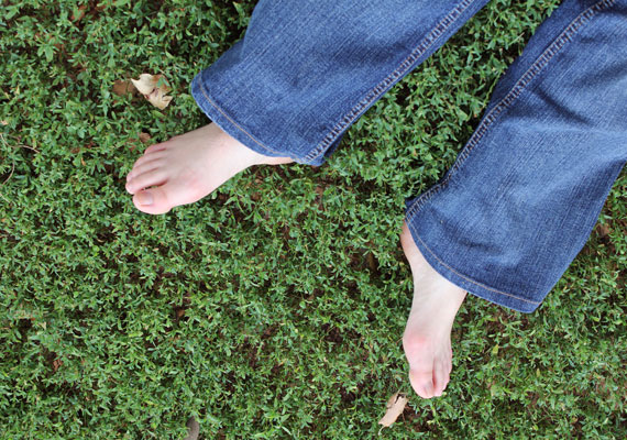 Barefoot in the grass