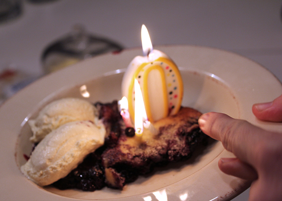 Birthday Blueberry Cobbler